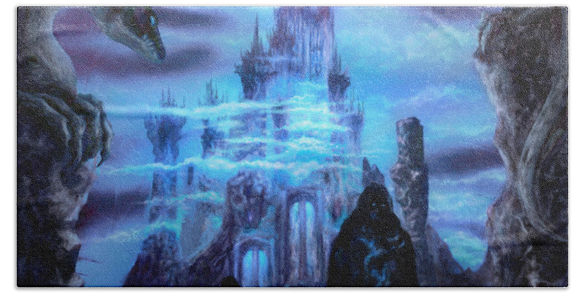Tolkien Bath Towel featuring the mixed media Thangorodrim by Curtiss Shaffer