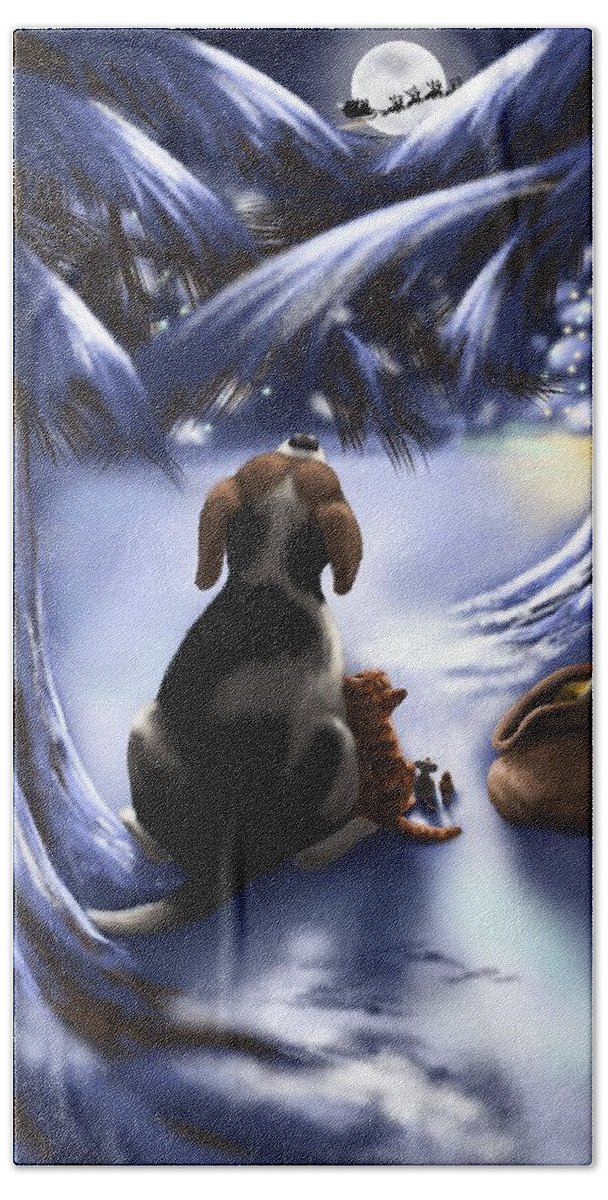 Winter Bath Towel featuring the painting Thank you by Veronica Minozzi