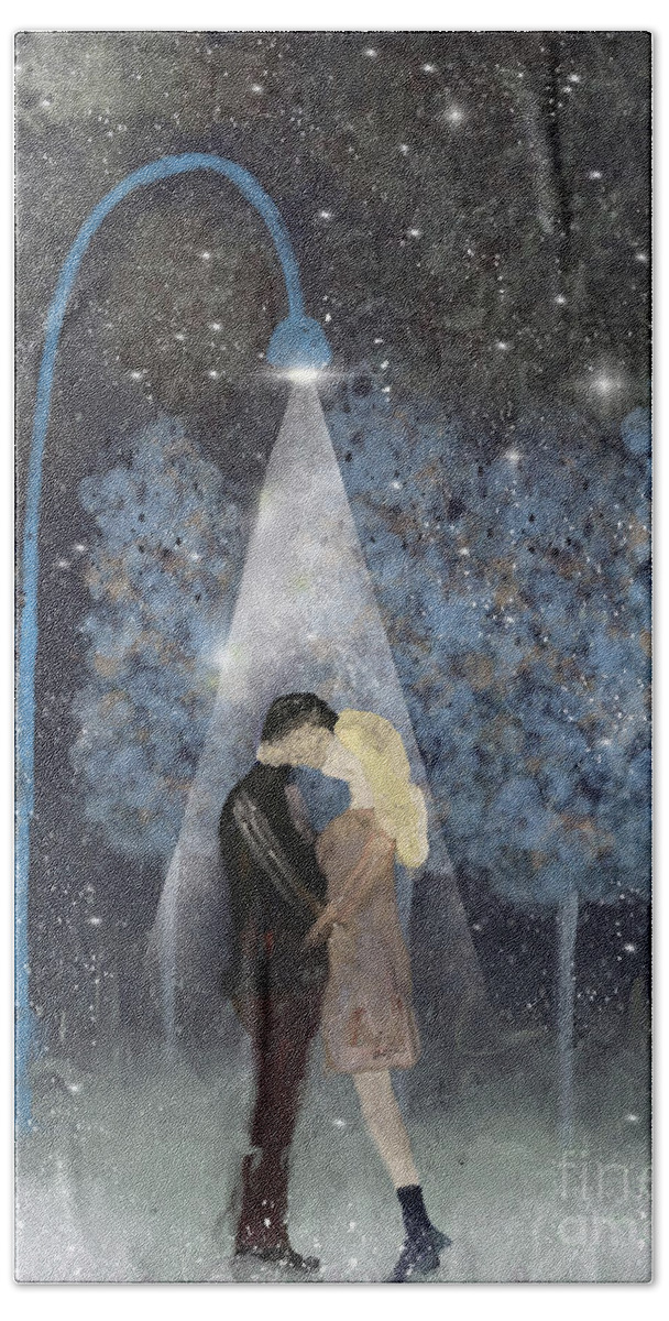 Love Hand Towel featuring the painting That Magic Moment by Bri Buckley