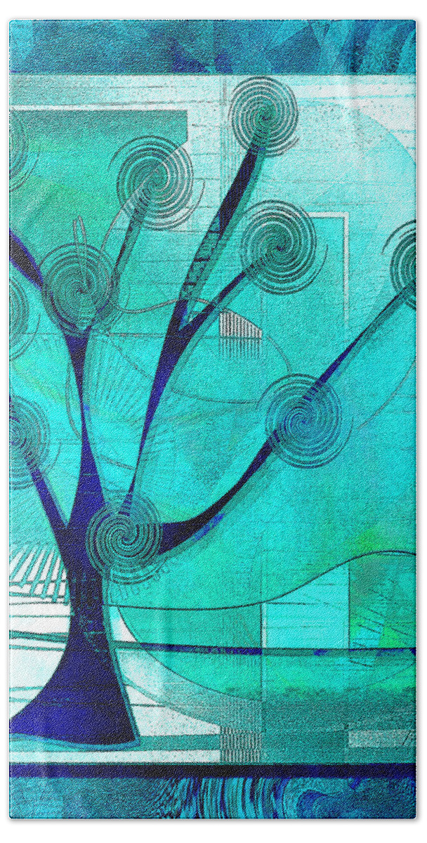 Tree Bath Towel featuring the digital art The Abstract Tree by Iris Gelbart