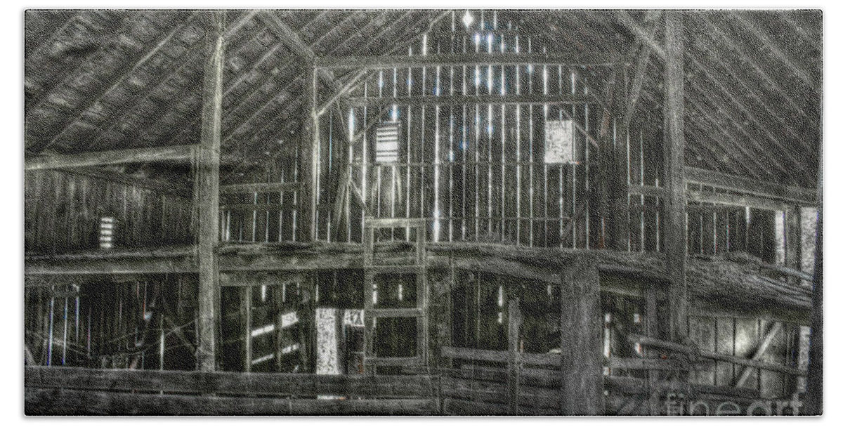 Wooden Hand Towel featuring the digital art The Barn by Dan Stone