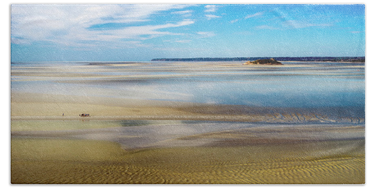 Abbey Hand Towel featuring the photograph The Bay of the Mont Saint-Michel - tide out. by John Paul Cullen