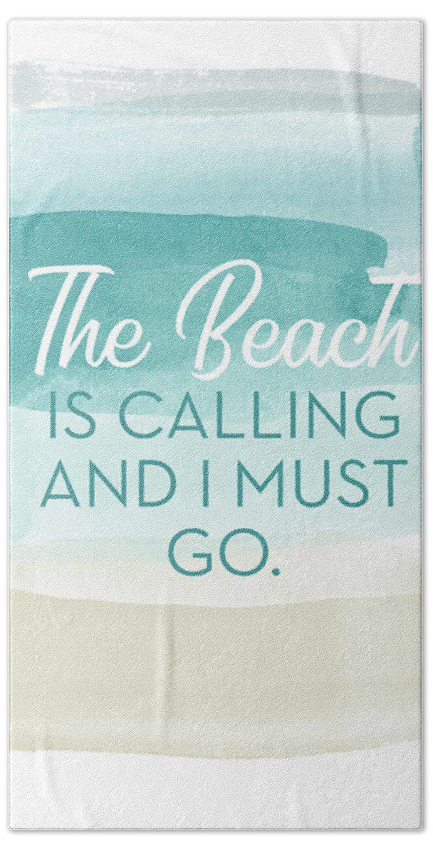 Beach Hand Towel featuring the mixed media The Beach Is Calling- Art by Linda Woods by Linda Woods