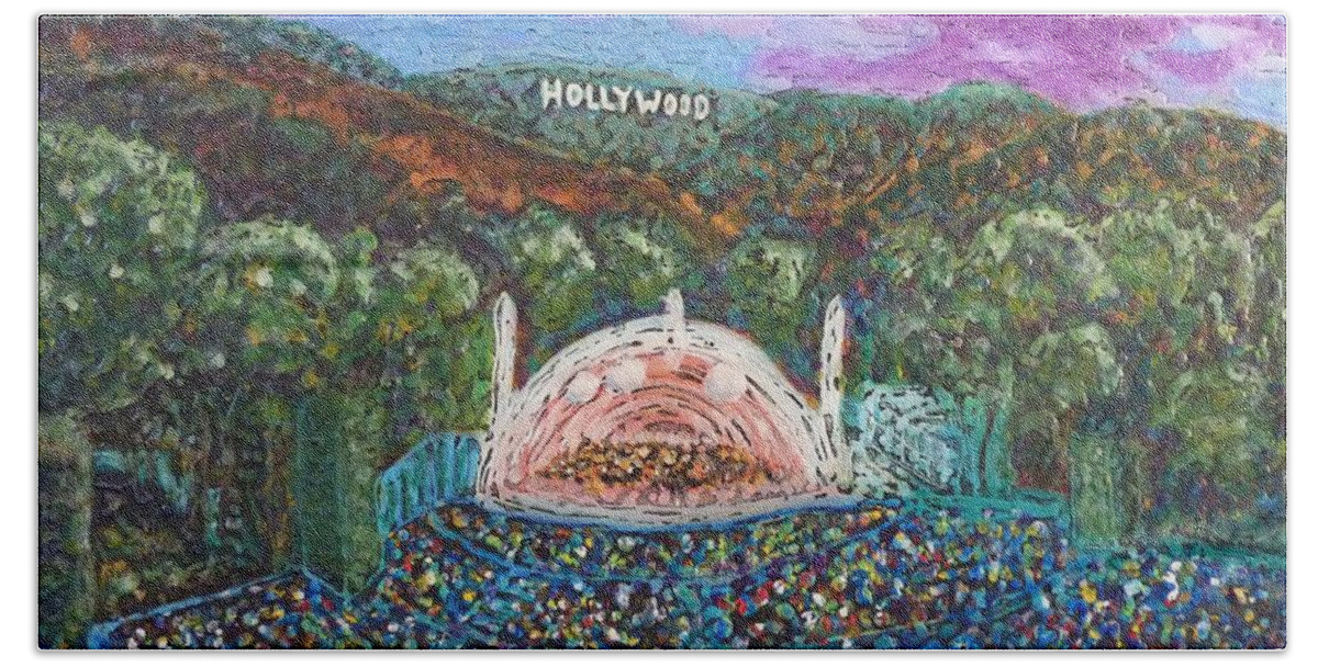 Hollywood Bowl Bath Towel featuring the painting The Bowl by Amelie Simmons