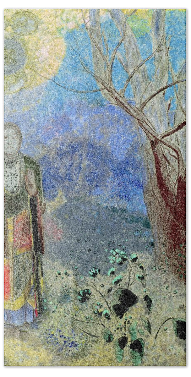 The Hand Towel featuring the painting The Buddha by Odilon Redon