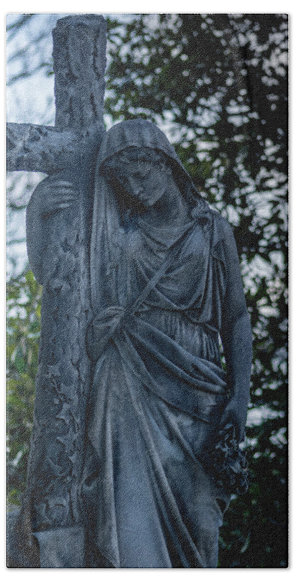 Cemetery Bath Towel featuring the photograph The Burden of Many by James L Bartlett