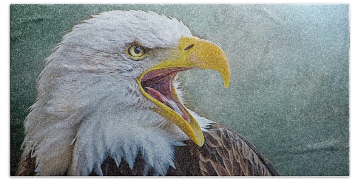Bald Eagle Bath Towel featuring the photograph The Call of the Eagle by Brian Tarr