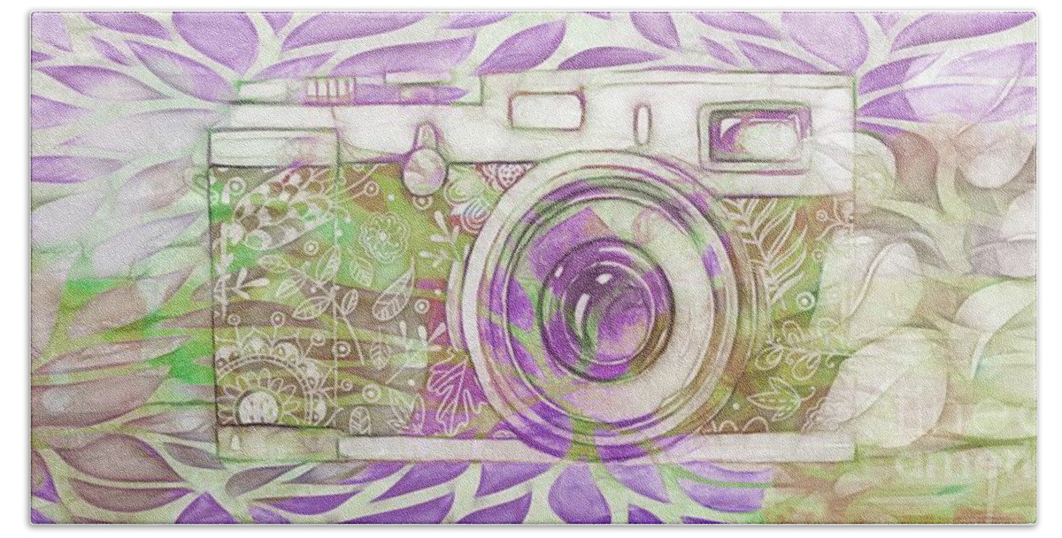 Camera Hand Towel featuring the digital art The Camera - 02c6 by Variance Collections