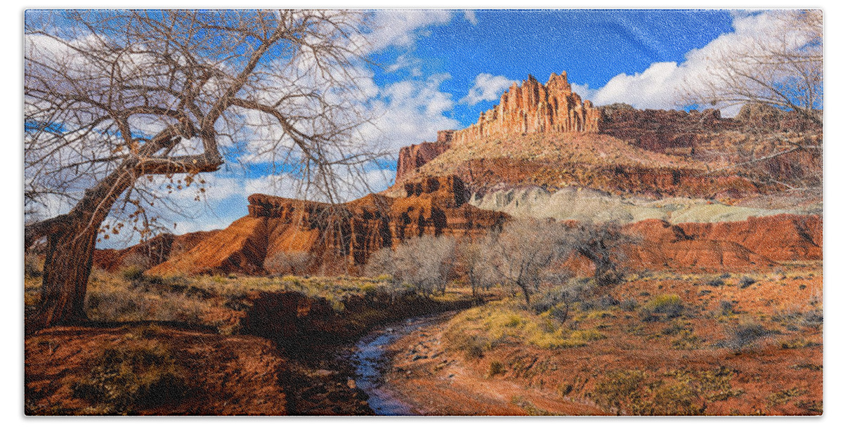 The Castle Hand Towel featuring the photograph The Castle at Capitol Reef by Dave Koch
