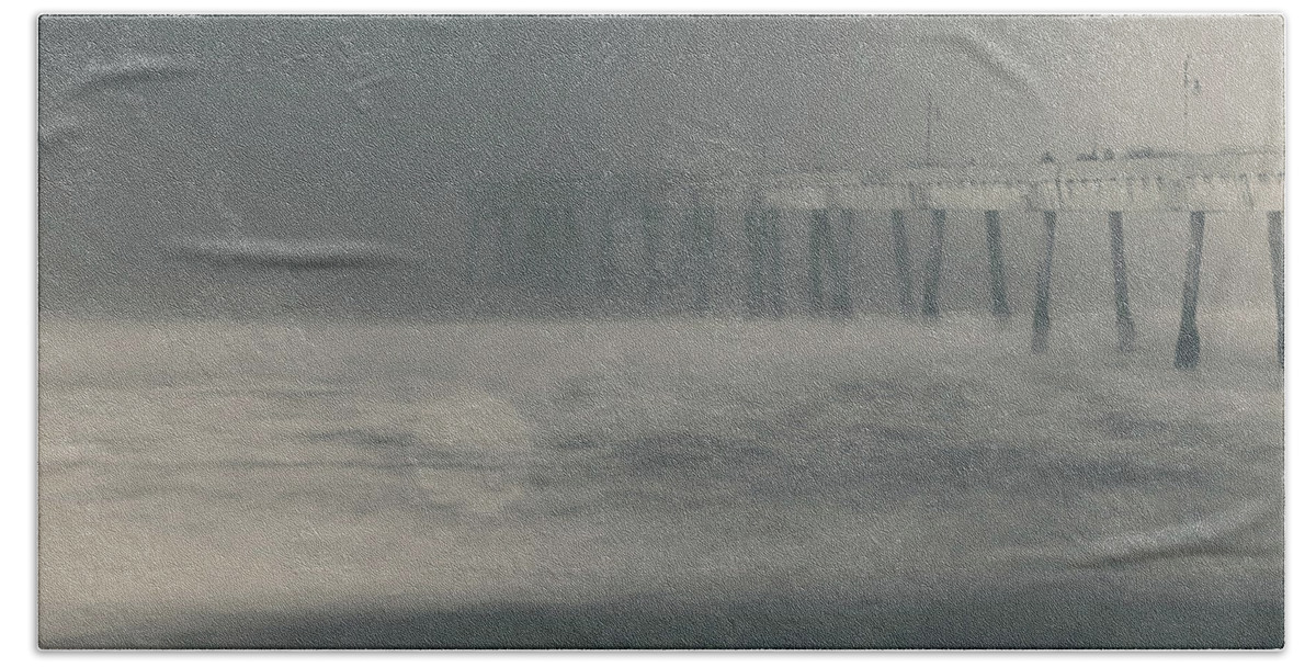 Pacifica Pier Hand Towel featuring the photograph The Chill in my Bones by Laurie Search