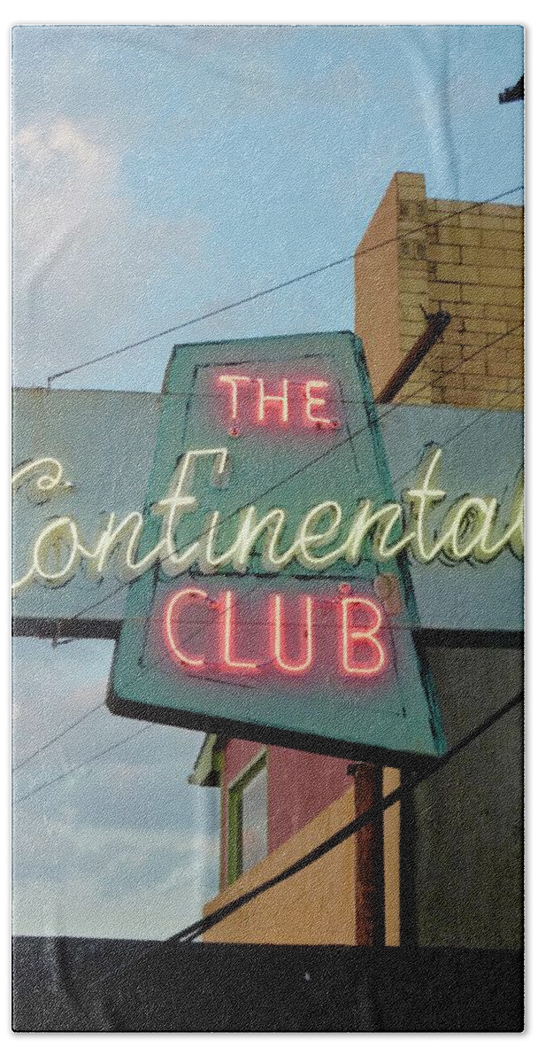 The Continental Club Hand Towel featuring the photograph The Continental Club by Gia Marie Houck