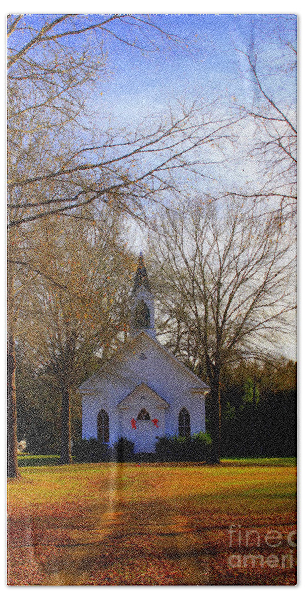Country Church Bath Towel featuring the photograph The Country Church by Kathy White