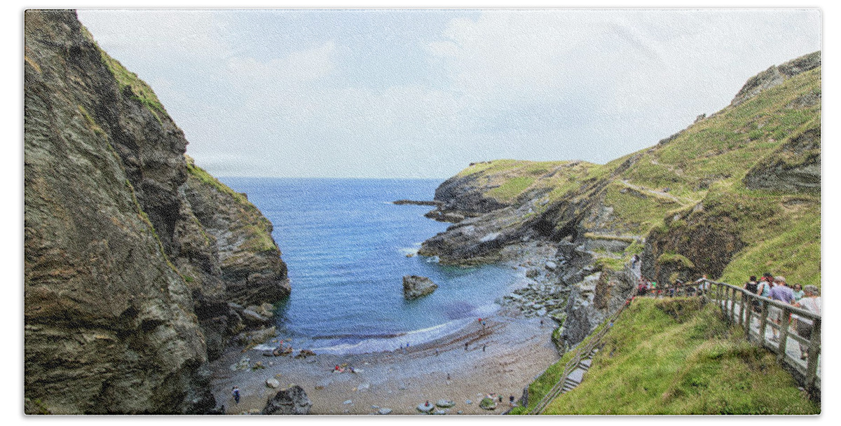 Cornwall Hand Towel featuring the photograph The Cove by Martin Newman