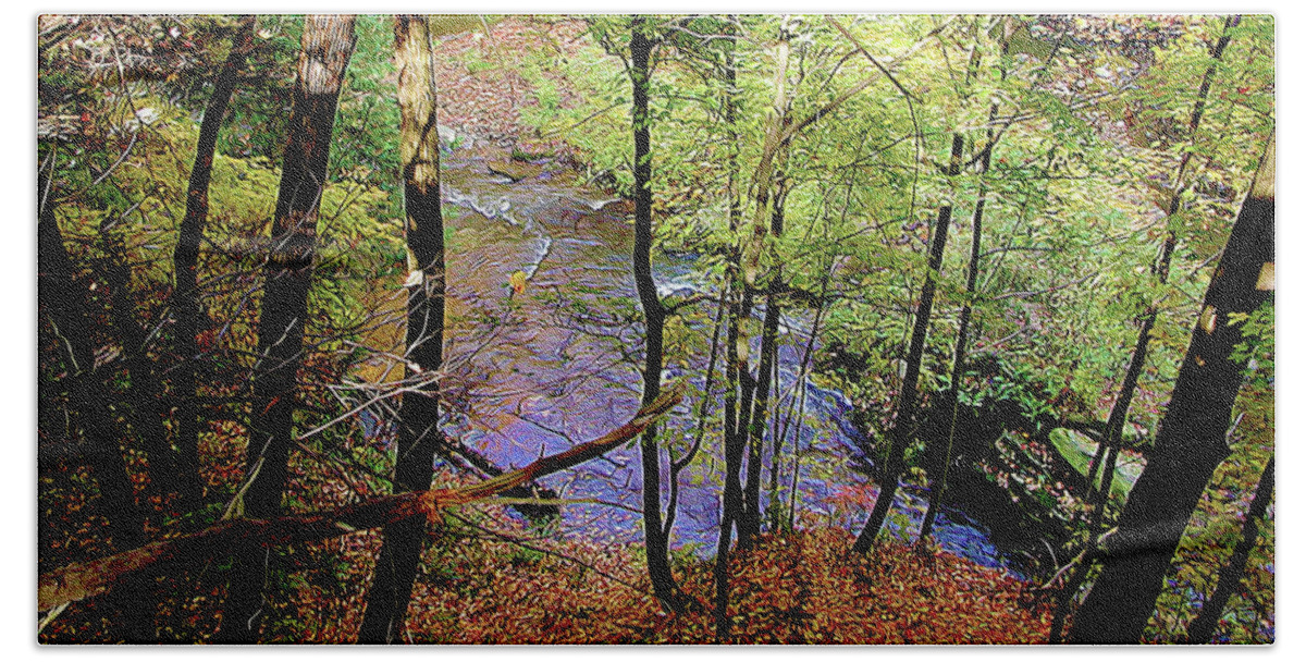 Nature Bath Towel featuring the photograph The Creek Below by Linda Carruth