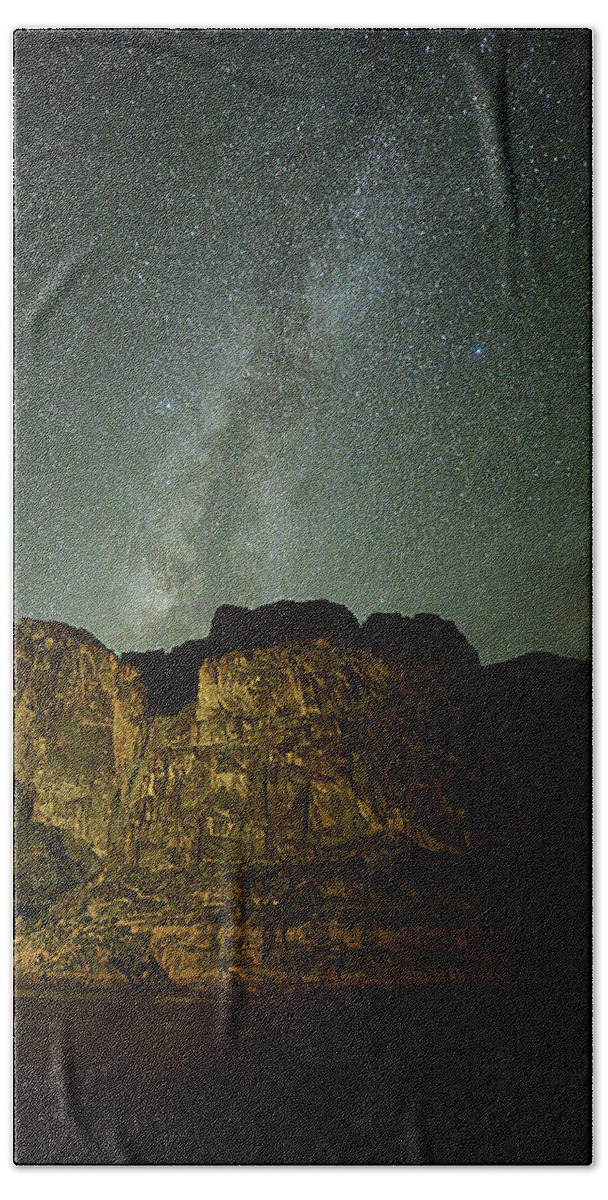 Dark Rift Hand Towel featuring the photograph The Dark Rift over the Grand Canyon by Don Mercer
