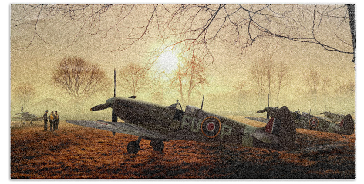 Royal Hand Towel featuring the digital art The Day Begins by Mark Donoghue