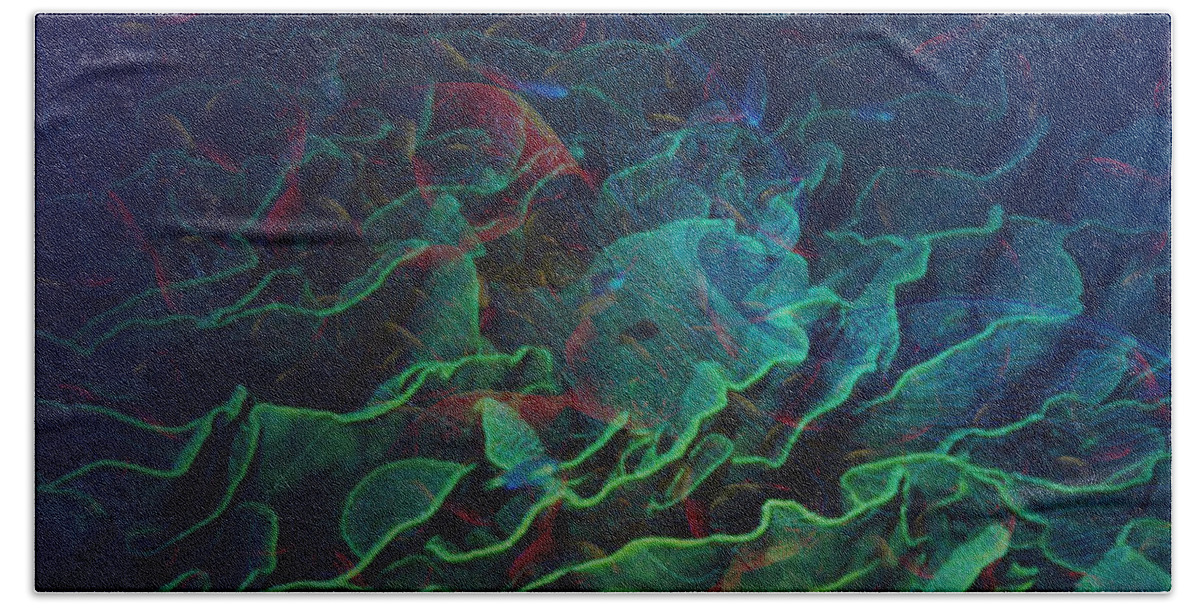 Ocean Hand Towel featuring the digital art The Deep by Barbara Berney