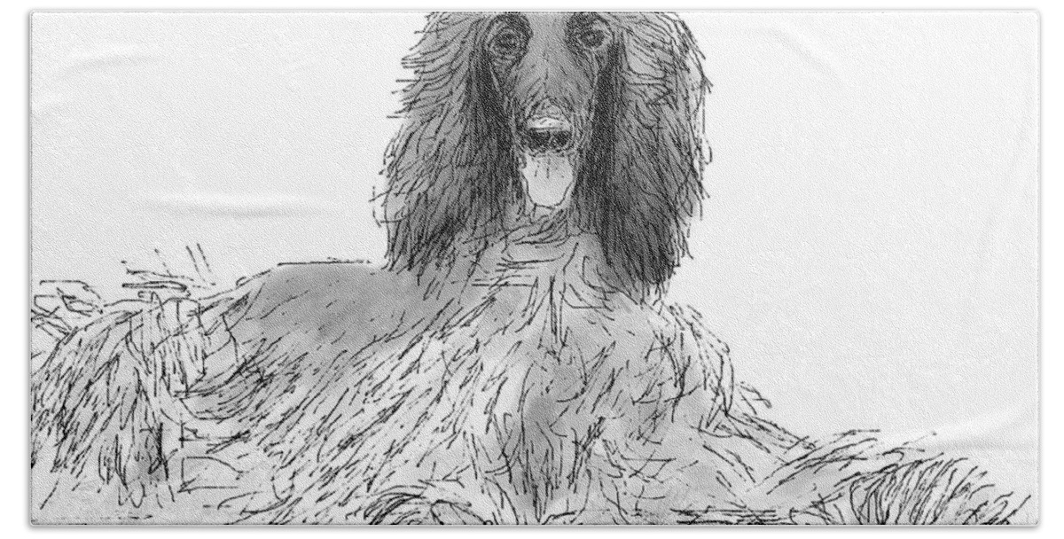 Afghan Hound Hand Towel featuring the digital art The Diva by Diane Chandler