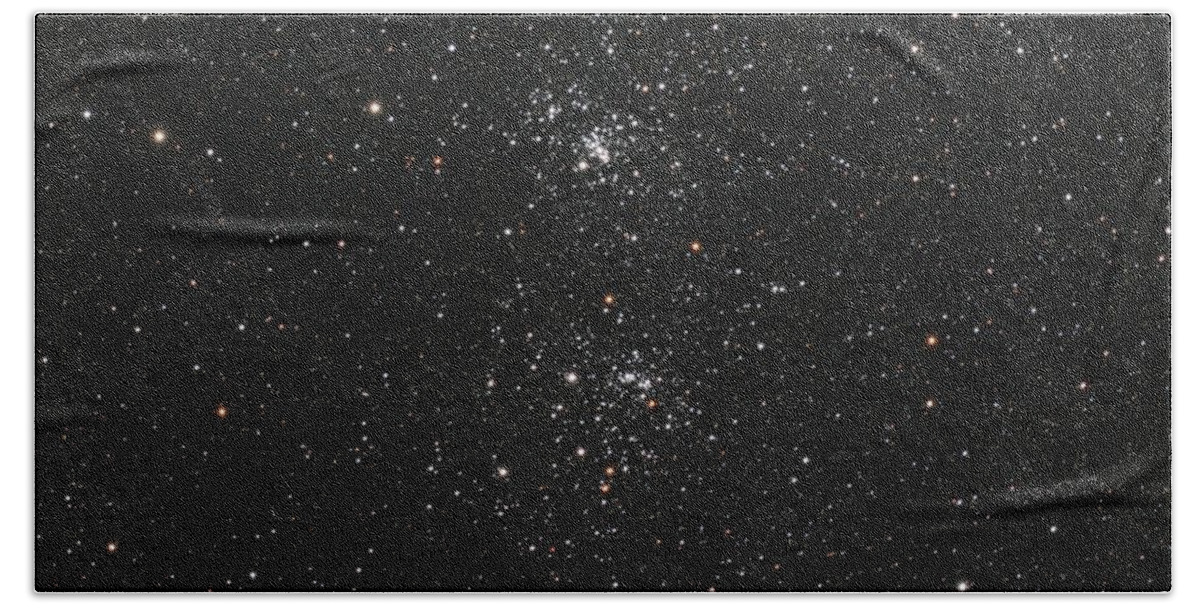 Double Hand Towel featuring the photograph The Double Cluster by David Watkins