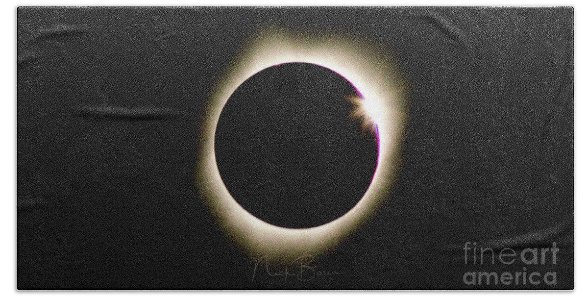 Science Hand Towel featuring the photograph The Edge Of Totality 2 by Nick Boren