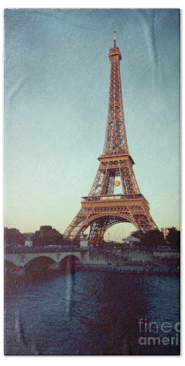 Eifeltower Bath Towel featuring the photograph The Eifeltower by Hannes Cmarits