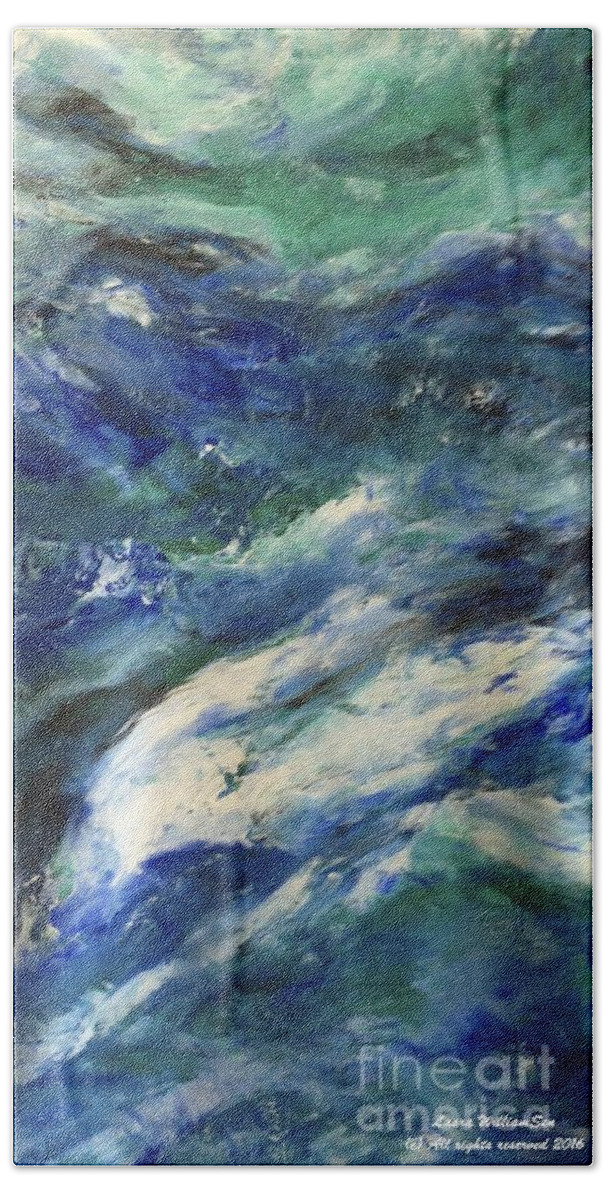 Abstract Landscapes Hand Towel featuring the painting THE ELEMENTS Water #4 by Laara WilliamSen