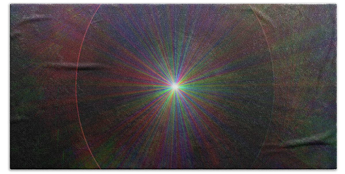 Eye Abstract Color Star Orb Space Mist Clouds Light Spectrum Hand Towel featuring the digital art The Eye by Andrea Lawrence