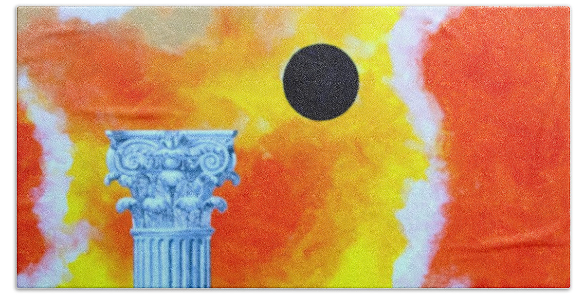 Expressionist Bath Towel featuring the painting The Fall of Rome by Thomas Gronowski