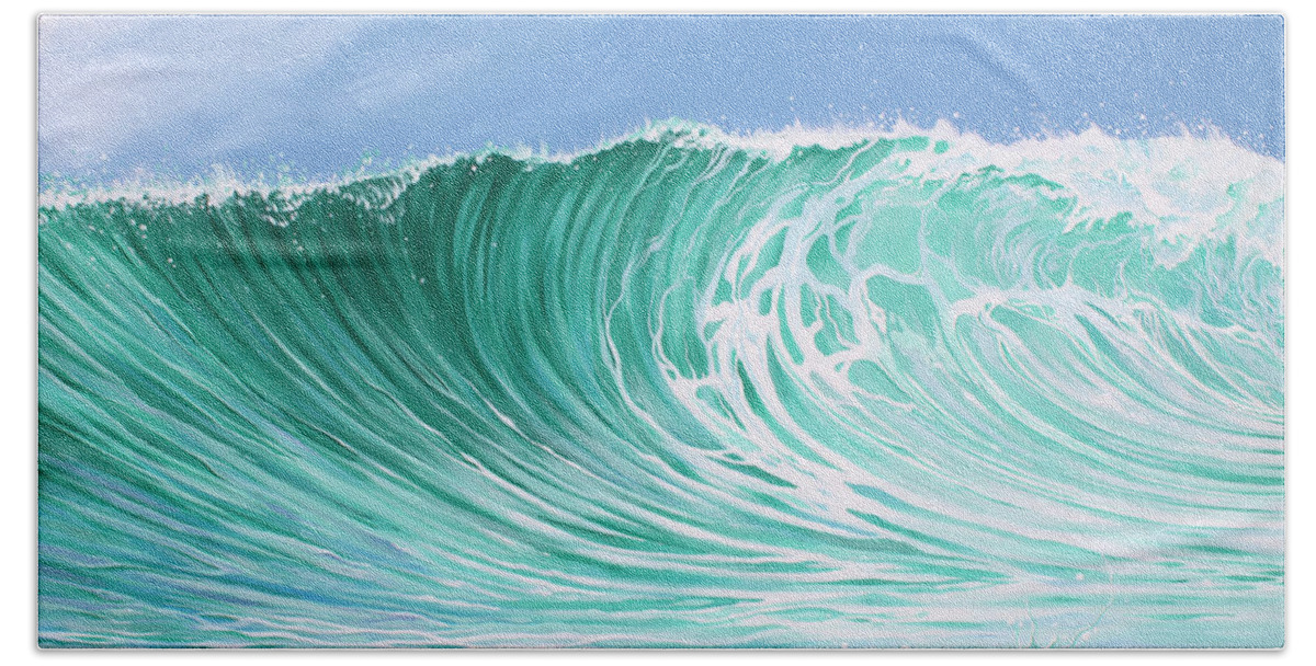 Wave Art Hand Towel featuring the painting The Falls by William Love