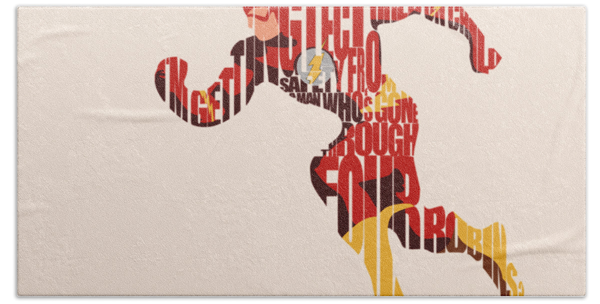 Flash Hand Towel featuring the digital art The Flash by Inspirowl Design