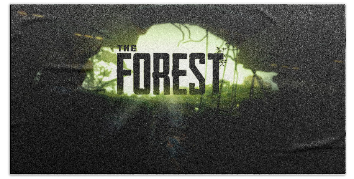 The Forest Bath Towel featuring the digital art The Forest by Super Lovely
