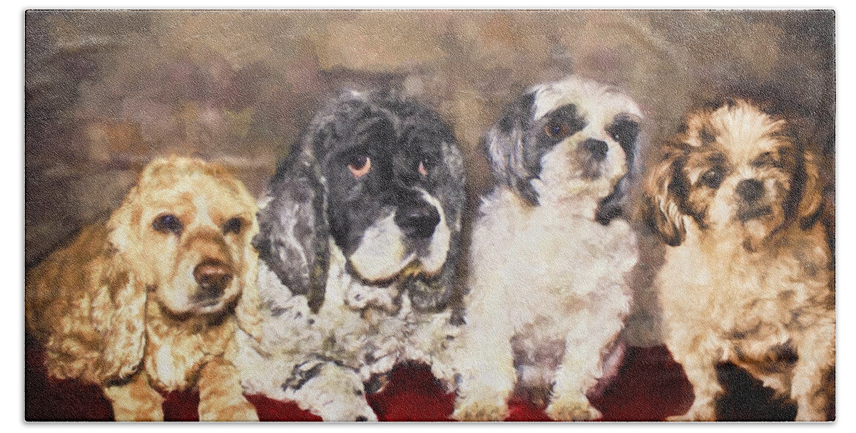 Cute Hand Towel featuring the painting The Four Amigos by Janice Pariza