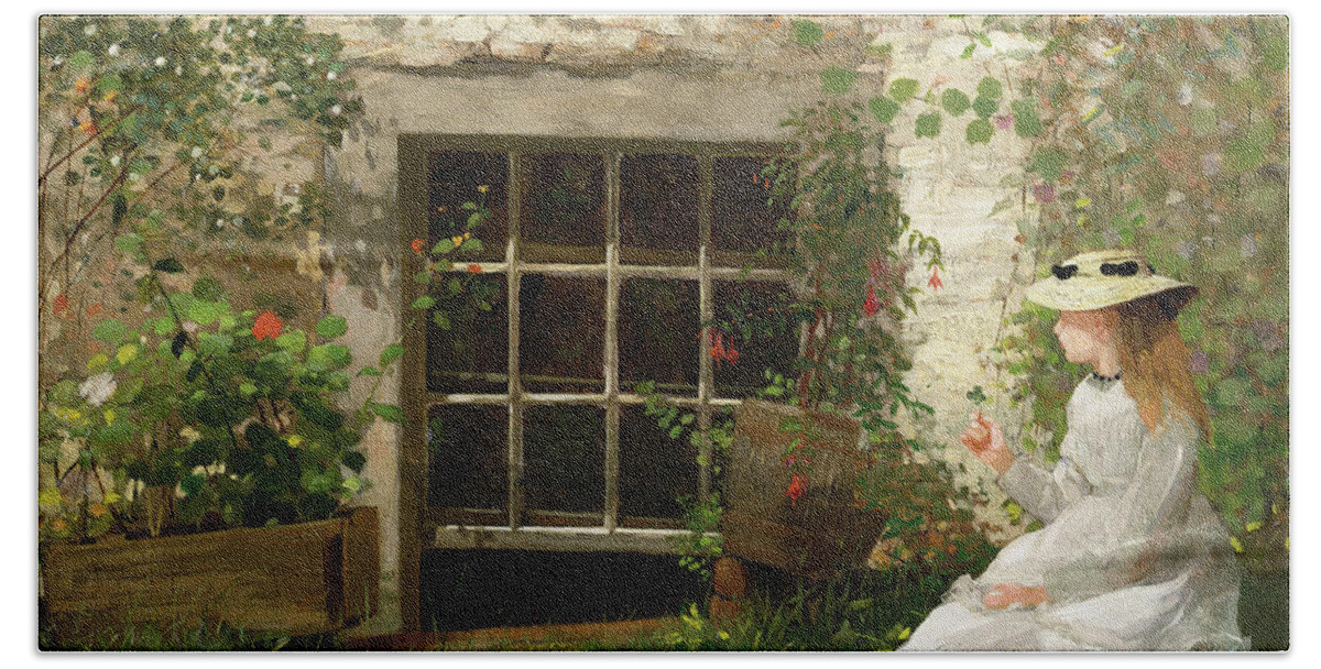 The Bath Sheet featuring the painting The Four Leaf Clover by Winslow Homer