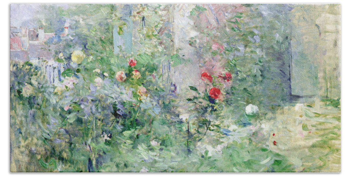 The Hand Towel featuring the painting The Garden at Bougival by Berthe Morisot