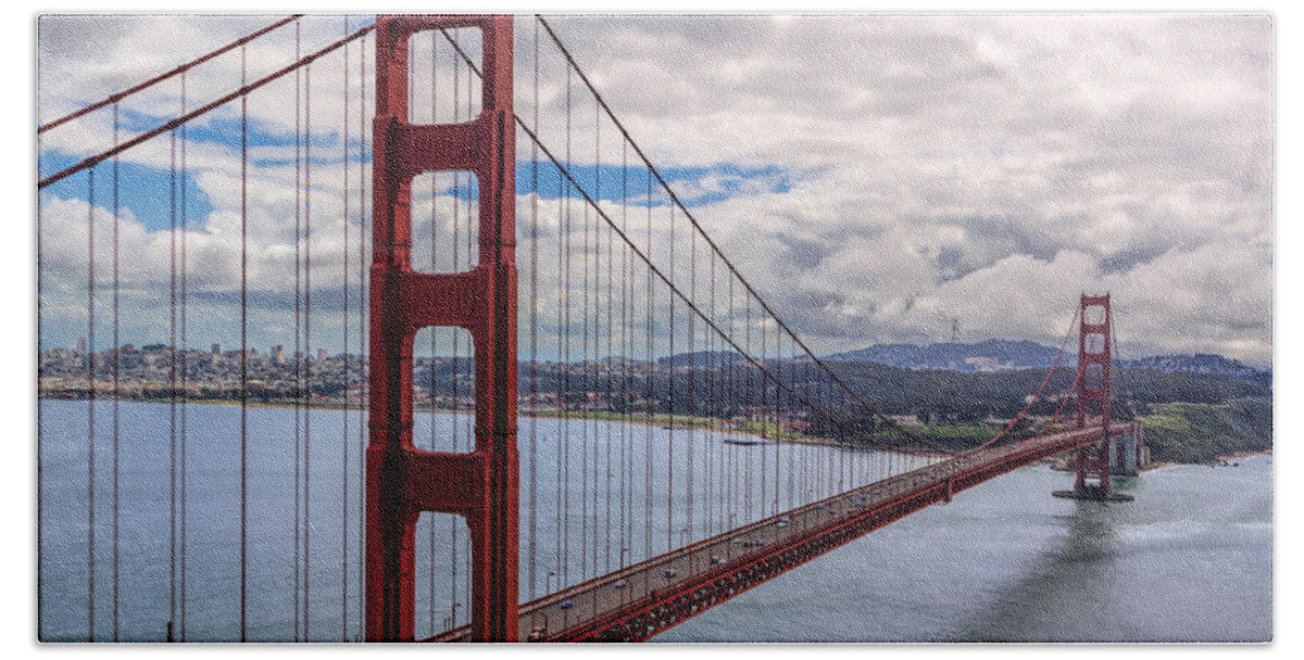 Golden Gate Bridge Bath Towel featuring the photograph The Golden Gate Bridge - View 1 by Susan Rissi Tregoning