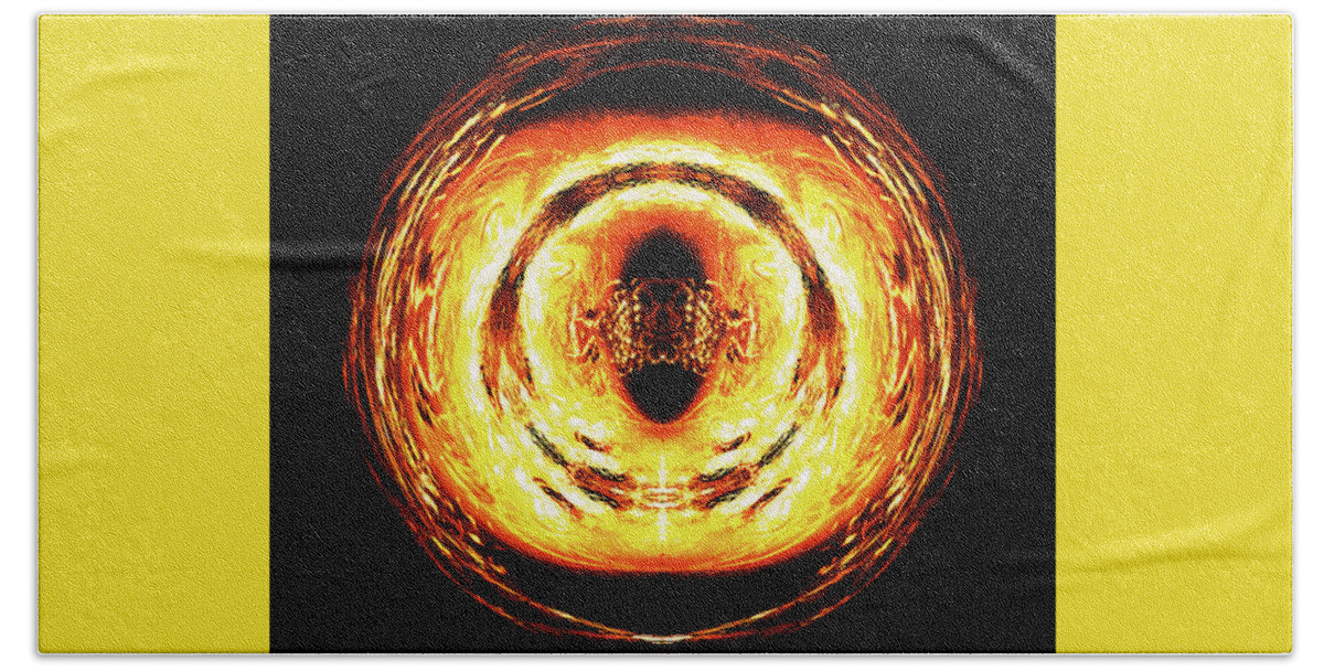 Abstract Bath Towel featuring the digital art The Great Eye by K Bradley Washburn
