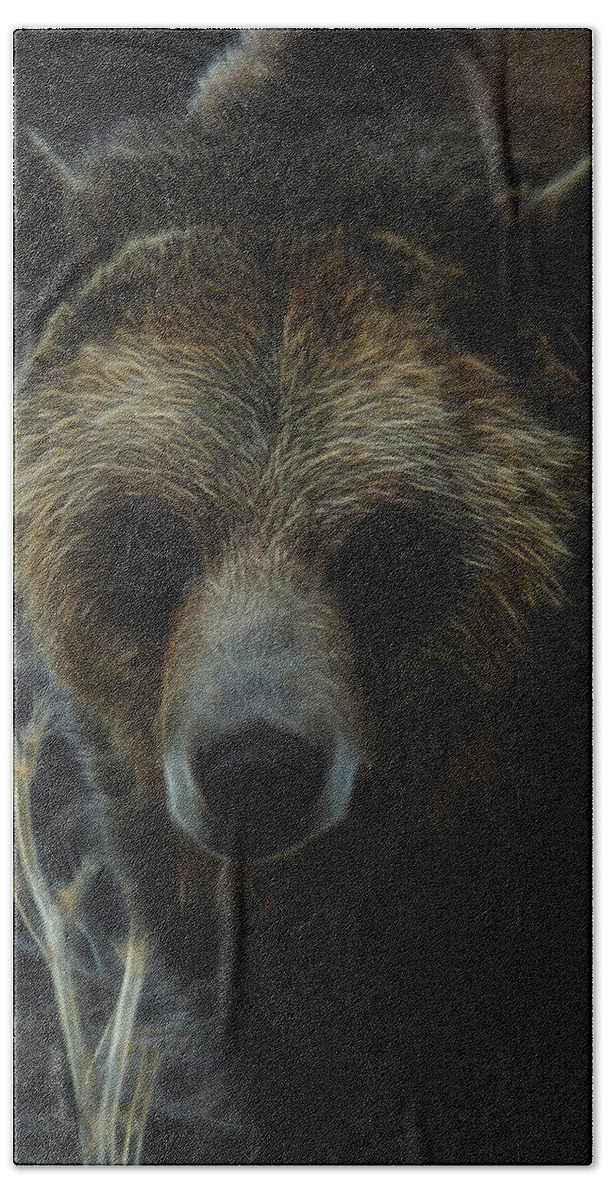 Bear Bath Towel featuring the digital art The Grizzly Digital Art by Ernest Echols
