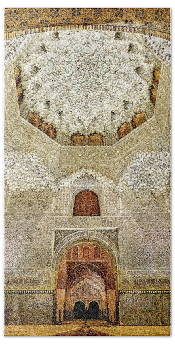 Alhambra Bath Towel featuring the photograph The Hall of the Arabian Nights 2 by Weston Westmoreland