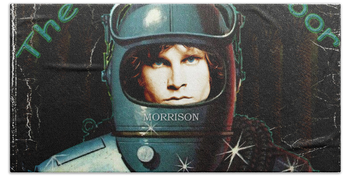 Jim Morrison Bath Towel featuring the digital art The Immortal Door by Michael Cleere