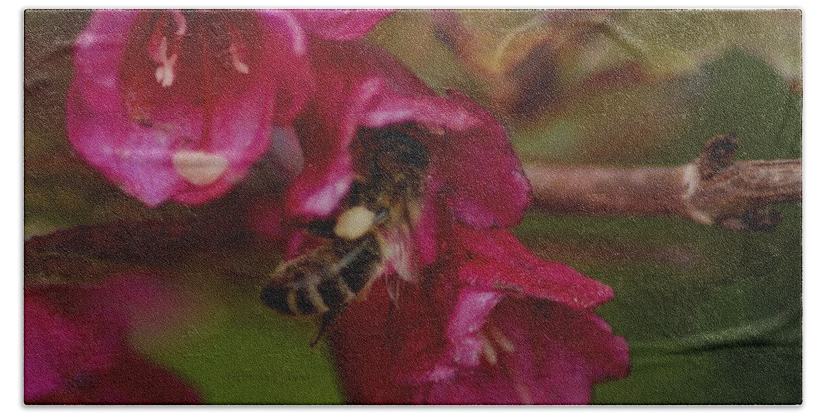 Bee Bath Towel featuring the photograph The importance of bee's by Eskemida Pictures