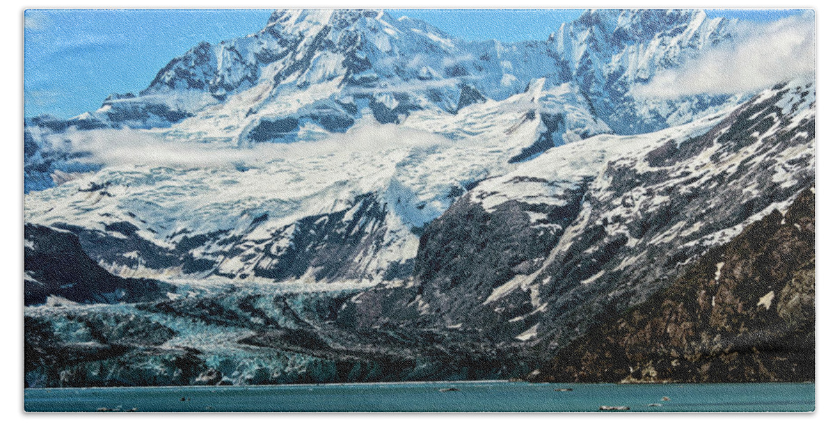 Alaska Bath Towel featuring the photograph The John Hopkins Glacier by John Hight