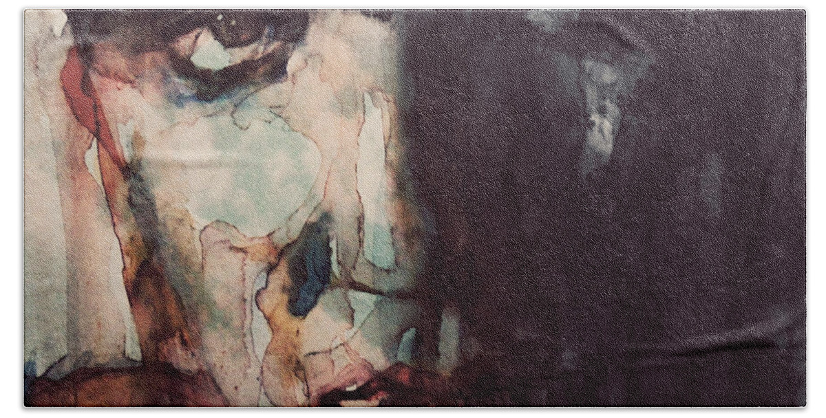 Rock And Roll Bath Sheet featuring the painting The King by Paul Lovering
