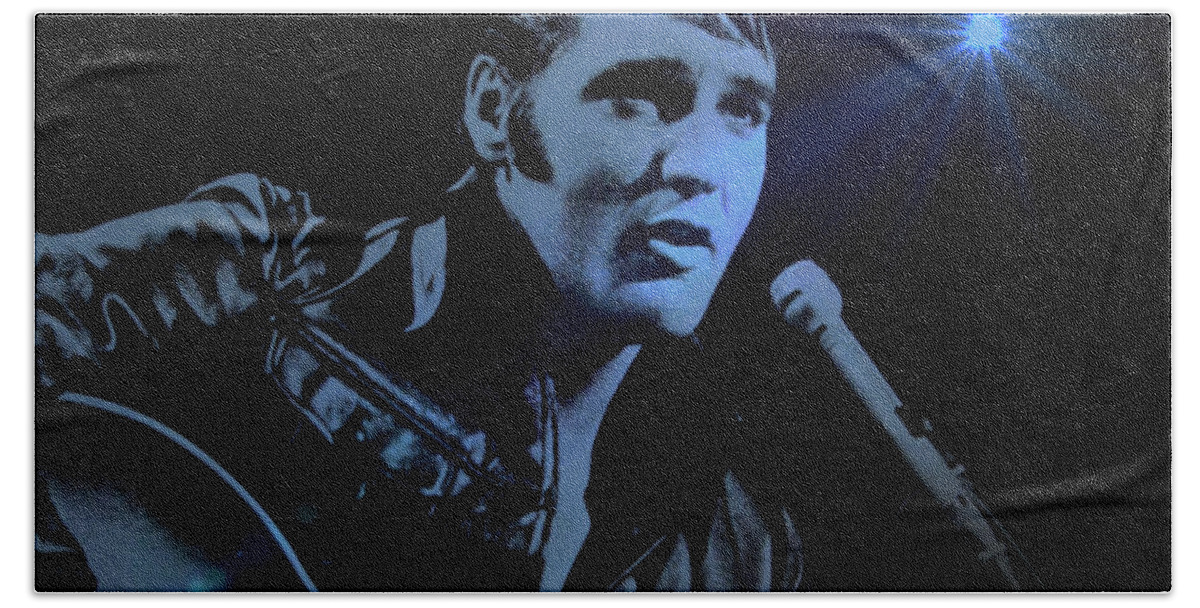 Elvis Bath Towel featuring the photograph The KING Rocks On by Al Bourassa