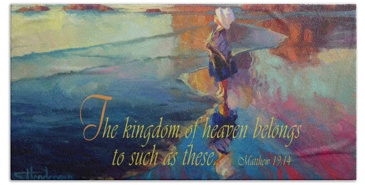 Christian Hand Towel featuring the digital art The Kingdom Belongs to These by Steve Henderson