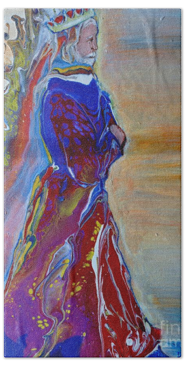 Robe Hand Towel featuring the painting The King's Robe by Deborah Nell