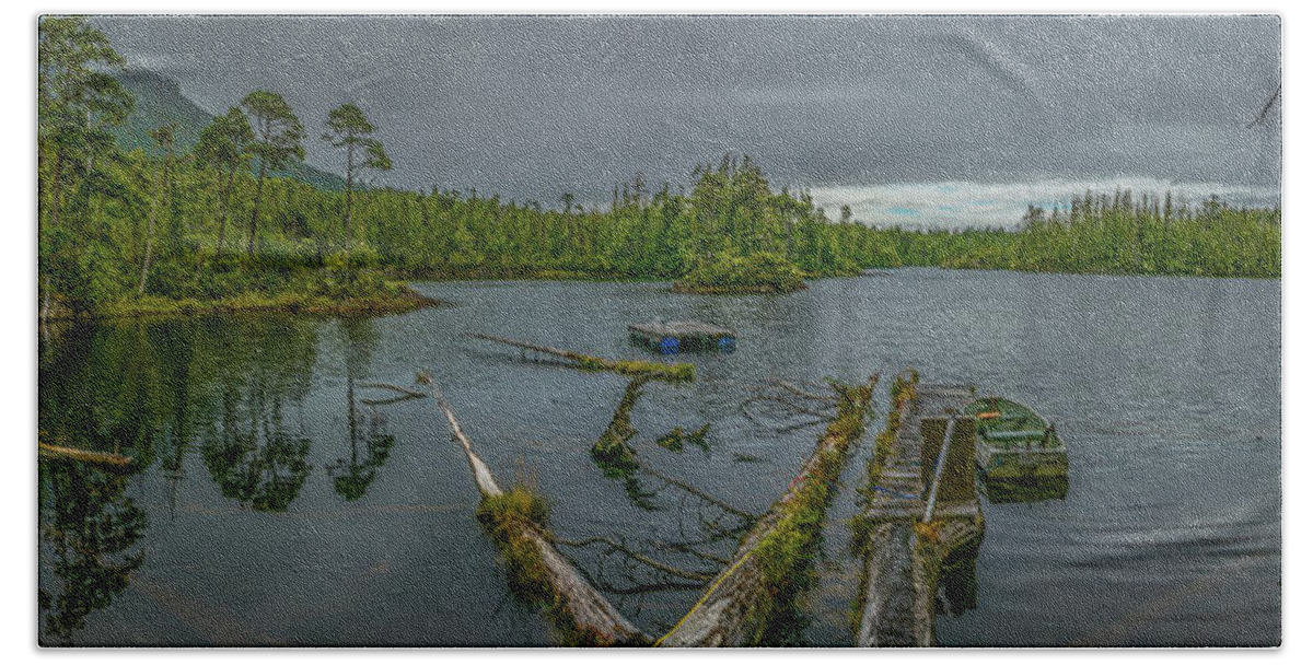 Landscape Hand Towel featuring the photograph The Lake by Jason Brooks