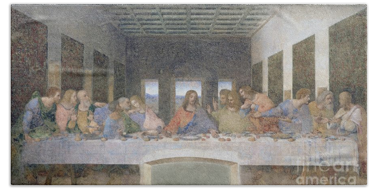 The Bath Sheet featuring the painting The Last Supper by Leonardo da Vinci