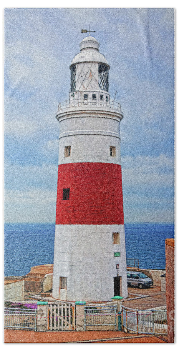 Travel Hand Towel featuring the photograph The Lighthouse at Europa Point by Sue Melvin