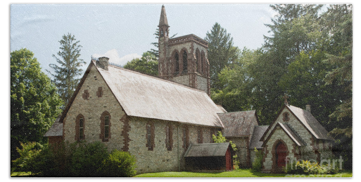 All Saints Episcopal Church Hoosick Ny Hand Towel featuring the photograph The Little Brown Church in the Vale by Carol Lynn Coronios