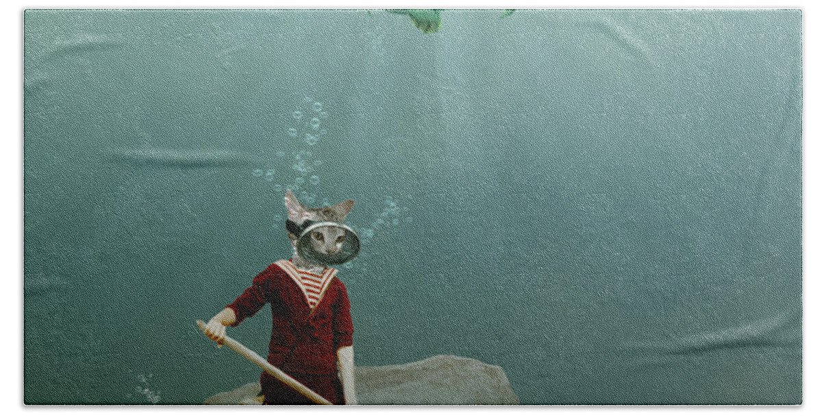 Underwater Hand Towel featuring the photograph The little gardener by Martine Roch